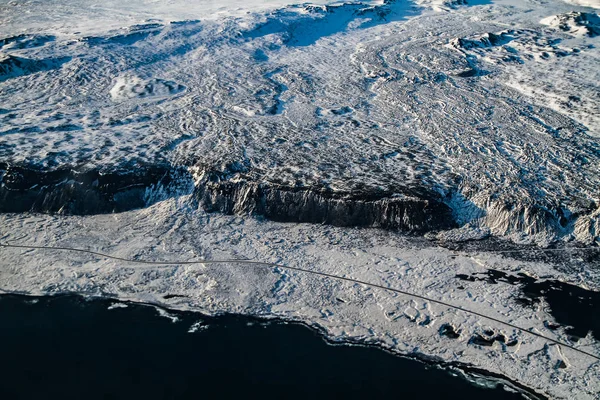 Αεροφωτογραφία Της Ισλανδίας Αεροφωτογραφία Του Καταπληκτική Ισλανδία Τοπία Παγετώνας Μοτίβα — Φωτογραφία Αρχείου