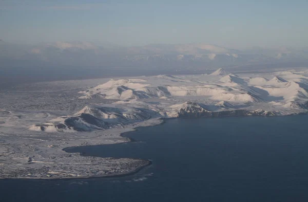 Letecký Pohled Islandu Letecký Pohled Úžasnou Islandu Krajiny Ledovec Vzory — Stock fotografie