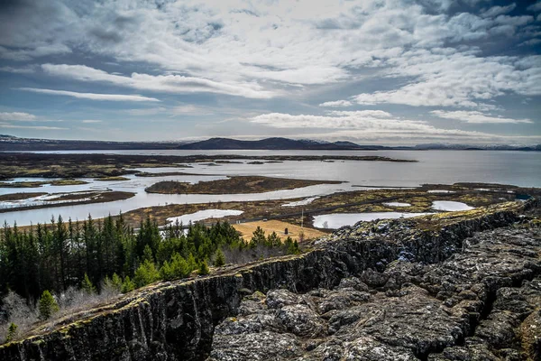 Thingvellir Nationalpark Island Ingvellir Eller Thingvellir Nationalpark Island Plats För — Stockfoto