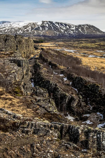 아이슬란드에서 Thingvellir 공원입니다 Ingvellir Thingvellir 아이슬란드에는 사이트의 의미입니다 여기에 북아메리카와 — 스톡 사진