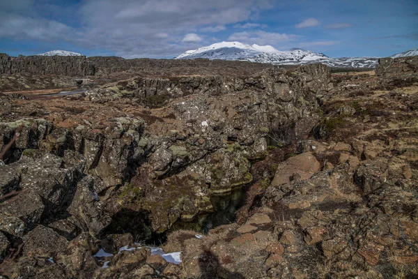 아이슬란드에서 Thingvellir 공원입니다 Ingvellir Thingvellir 아이슬란드에는 사이트의 의미입니다 여기에 북아메리카와 — 스톡 사진