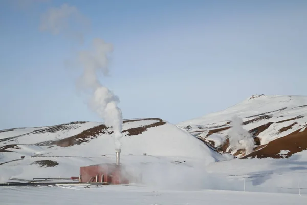 Krafla Power Plant Geothermal Power Station Iceland Generation Ecologically Clean — Stock Photo, Image