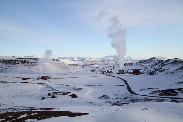 Krafla Power Plant Geothermal Power Station Iceland Generation Ecologically Clean — Stock Photo, Image