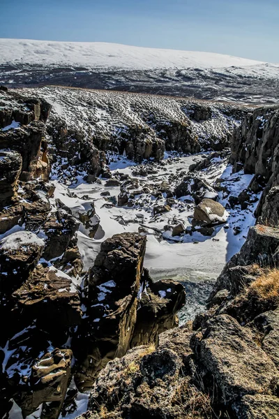 Litlanesfoss Völgyben Izland Híres Litlanesfoss Vízesés Közelében Hengifoss Keleti Izlandon — Stock Fotó