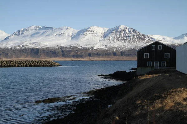 Isländische Bauernhöfe Und Häuser Landschaft Der Wunderschönen Natur Von Island — Stockfoto