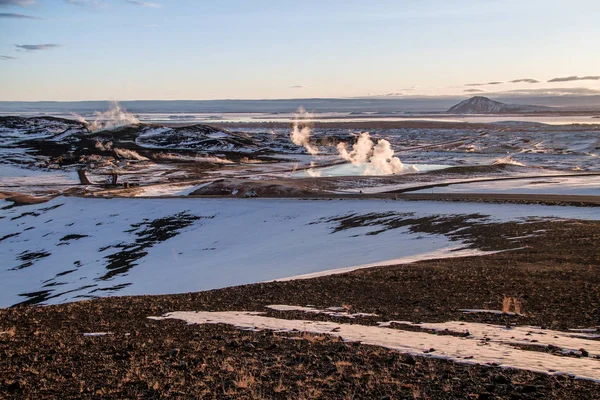 Izlandi Gazdaságok Házak Vidéken Gyönyörű Természet Izland Epikus Fenséges Landsacapes — Stock Fotó