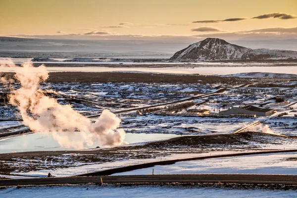 Isländische Bauernhöfe Und Häuser Landschaft Der Wunderschönen Natur Von Island — Stockfoto