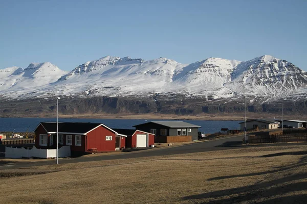 Ijslandse Boerderijen Huizen Platteland Prachtige Natuur Van Ijsland Epische Majestueuze — Stockfoto