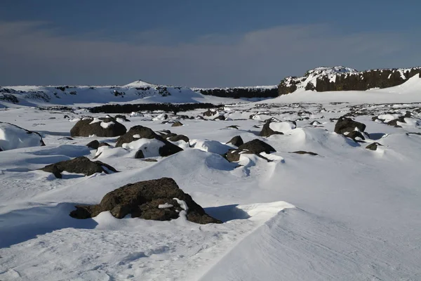 Beautifull Winter Landscapes Iceland Mountain Rivers Wonderful Icelandic Nature Rocky — Stock Photo, Image