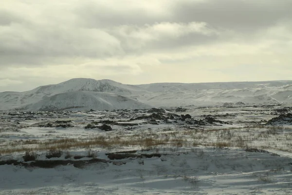 Beautifull Winter Landscapes Iceland Mountain Rivers Wonderful Icelandic Nature Rocky — Stock Photo, Image
