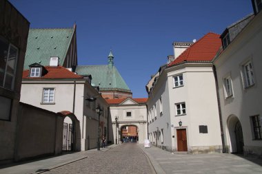 Varşova'daki tarihi kent görünümünde. Şehir Merkezi, Warsawa - ünlü güzel Avrupa şehri, Polonya'nın başkenti.