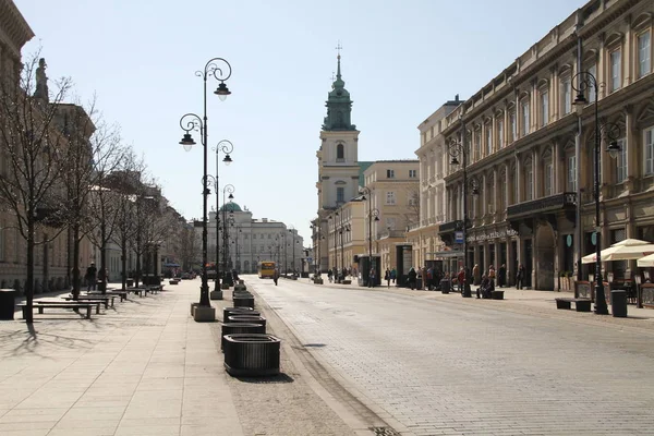 Pohled Staré Město Varšavě Městské Centrum Warsawe Slavné Krásné Evropské — Stock fotografie