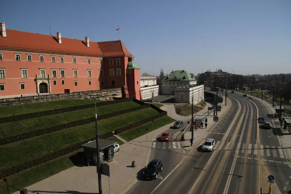 Varşova Daki Tarihi Kent Görünümünde Şehir Merkezi Warsawa Ünlü Güzel — Stok fotoğraf