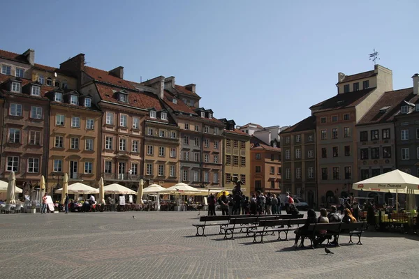 View Old Town Warsaw City Center Warsawa Famous Beautiful European — Stock Photo, Image