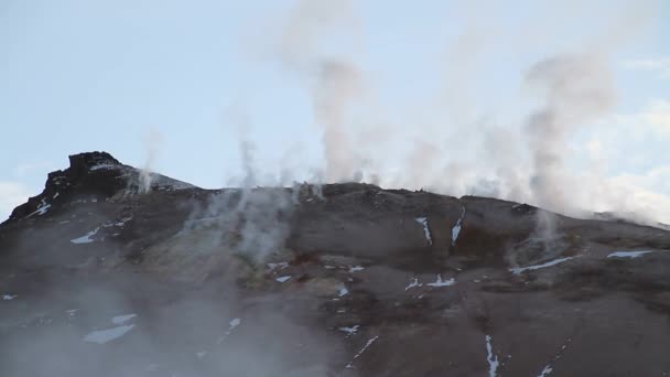 Zlanda Lake Myvatn Akureyri Yakınındaki Kuzey Jeotermal Alanı Hverir Kuzeydoğu — Stok video