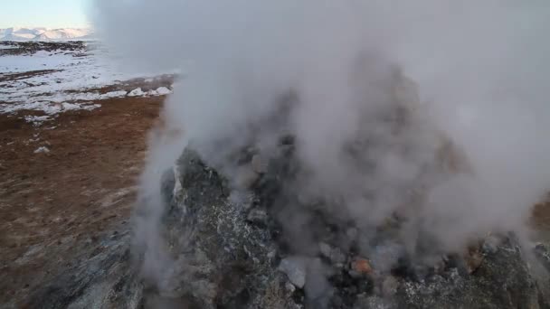 Geothermisches Gebiet Bei Hverir Norden Islands Der Nähe Der Seen — Stockvideo