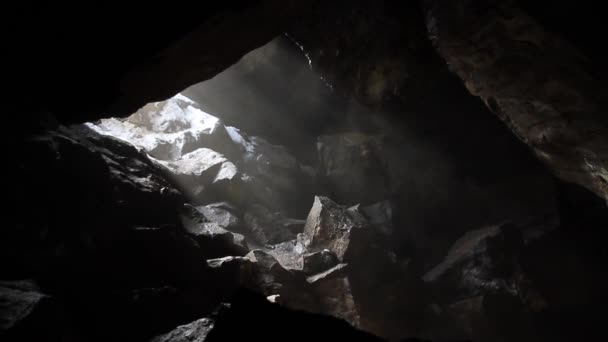Gőzölgő Víz Grjotagja Barlang Izland Grjotagja Vulkanikus Barlang Egy Hihetetlenül — Stock videók