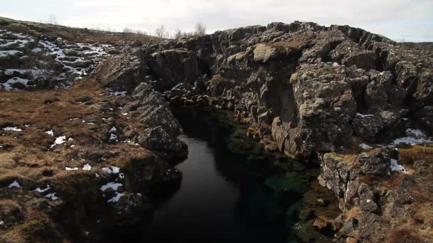 Thingvellir Національний Парк Ісландії Ingvellir Або Thingvellir Національний Парк Ісландії — стокове відео