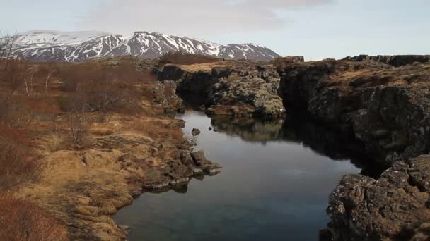 Parque Nacional Thingvellir Islandia Ingvellir Parque Nacional Thingvellir Islandia Sitio — Vídeos de Stock