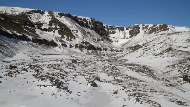 Paesaggi Epici Islanda Meravigliosa Natura Ghiacciata Terra Rocciosa Alte Montagne — Video Stock