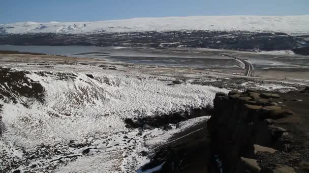 Paysages Épiques Islande Magnifique Nature Glacée Terre Rocheuse Hautes Montagnes — Video