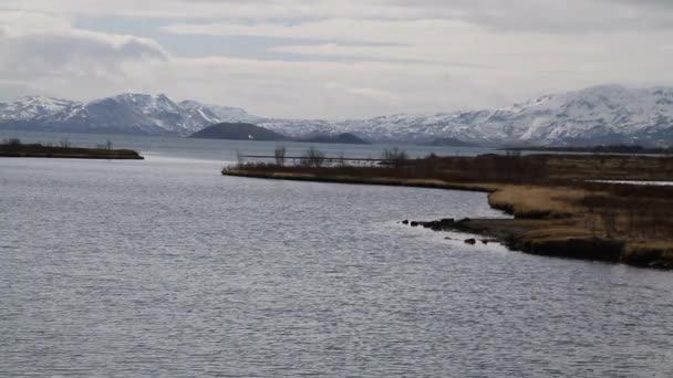 Thingvellir Nationalpark Island Ingvellir Eller Thingvellir Nationalpark Island Sajt Från — Stockvideo