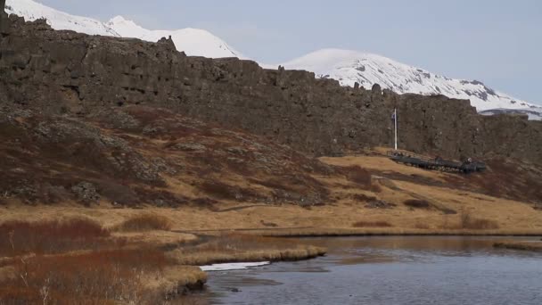 Parque Nacional Thingvellir Islandia Ingvellir Parque Nacional Thingvellir Islandia Sitio — Vídeos de Stock