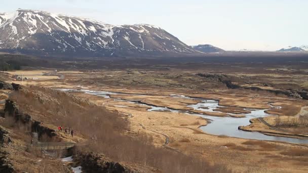 Národního Parku Thingvellir Islandu Ingvellir Nebo Národního Parku Thingvellir Islandu — Stock video