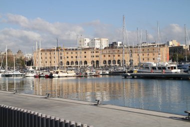 Barcelona görünümü - eski ve ünlü tarihi şehir, İspanya, İspanya. 