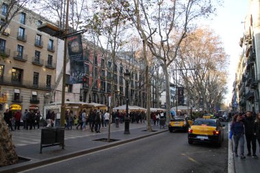 Barcelona görünümü - eski ve ünlü tarihi şehir, İspanya, İspanya. 
