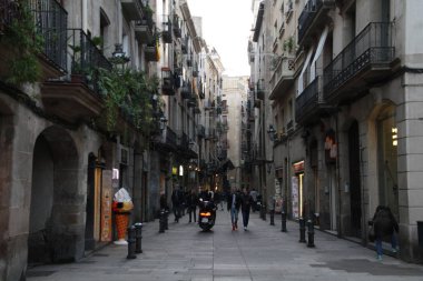 Barcelona görünümü - eski ve ünlü tarihi şehir, İspanya, İspanya. 