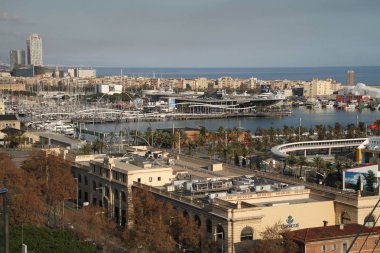 Barcelona görünümü - eski ve ünlü tarihi şehir, İspanya, İspanya. 