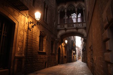 Barcelona görünümü - eski ve ünlü tarihi şehir, İspanya, İspanya. 