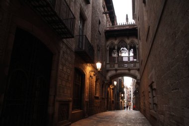 Barcelona görünümü - eski ve ünlü tarihi şehir, İspanya, İspanya. 