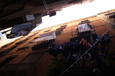 Barcelona görünümü - eski ve ünlü tarihi şehir, İspanya, İspanya. 