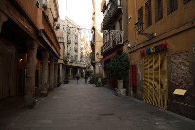 Barcelona görünümü - eski ve ünlü tarihi şehir, İspanya, İspanya. 