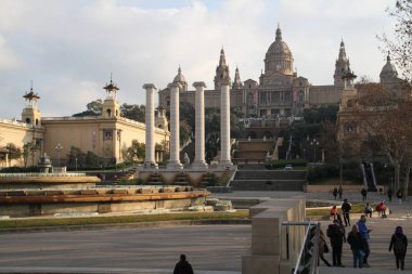 Barcelona görünümü - eski ve ünlü tarihi şehir, İspanya, İspanya. 