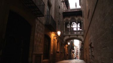 Barcelona görünümü - eski ve ünlü tarihi şehir, İspanya, İspanya. 