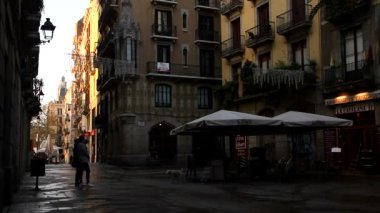Barcelona görünümü - eski ve ünlü tarihi şehir, İspanya, İspanya. 