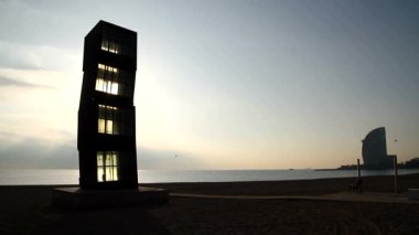 Barcelona görünümü - eski ve ünlü tarihi şehir, İspanya, İspanya. 