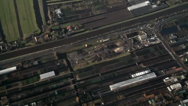 Países Baixos Partir Vista Aérea Foto Avião Vista Aérea Holanda — Vídeo de Stock