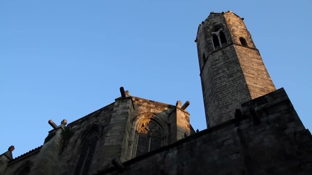 Vista Barcelona Ciudad Histórica Antigua Famosa Cataluña España — Vídeo de stock