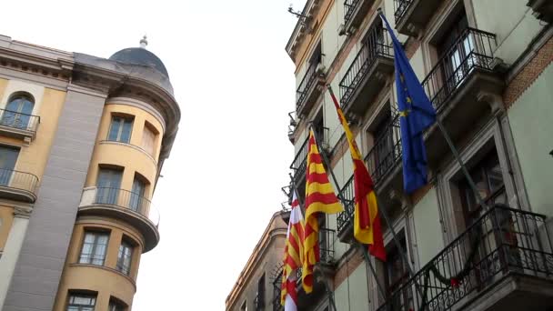 Barcellona Vista Vecchia Famosa Città Storica Della Catalogna Spagna — Video Stock