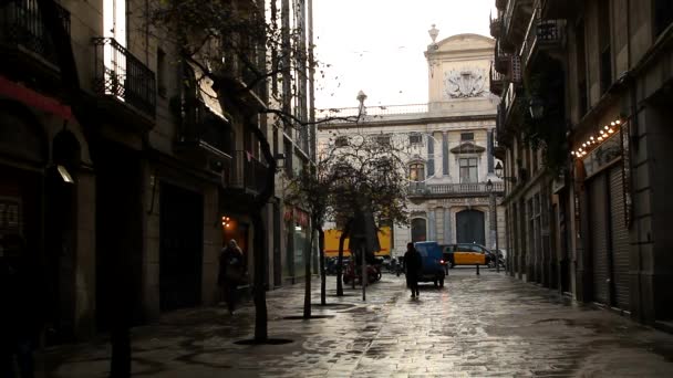 Barcelona Gamla Och Kända Historiska Stad Katalonien Spanien — Stockvideo