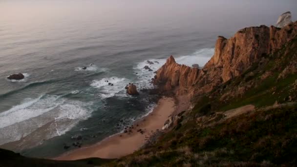 Cabo Roca Portugal Ponto Mais Ocidental Europa Continental Cabo Roca — Vídeo de Stock