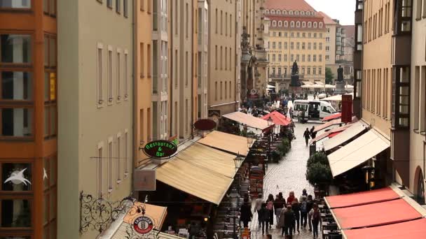 Blick Auf Dresden Die Alte Sächsische Stadt Zwinger Palast Elbe — Stockvideo