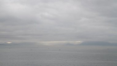 Napoli Körfezi, bağlantı noktası, deniz ve Vesuvio görüntüleyin. Napolitano seaview. 