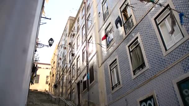 Lisboa Antiga Bela Cidade Europeia Capital Portugal Ruas Históricas Edifícios — Vídeo de Stock