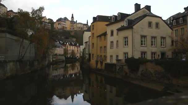 Luxemburg Stad Bekijken Van Oude Mooie Europese Stad — Stockvideo