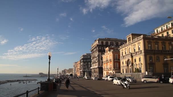 Старый Исторический Центр Феоли Италия Улицы Здания Неаполя — стоковое видео